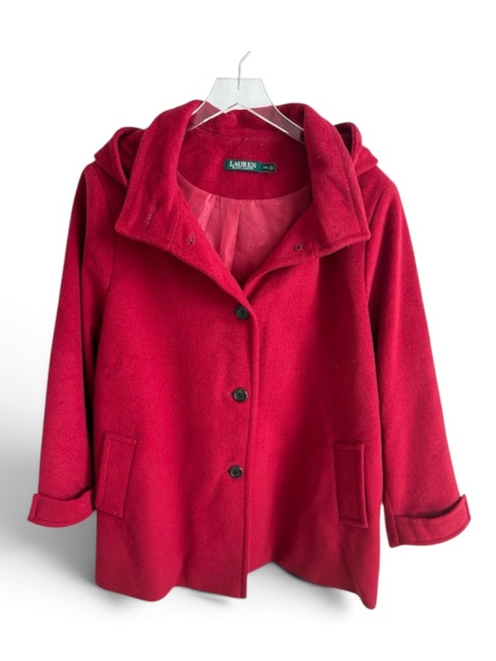 Lauren Ralph Lauren Jackets & Blazers - Lauren Ralph Lauren Red Icon Hooded A-Line Wool Coat Red XXL